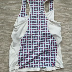 Womens Mostly White Tennis Tank